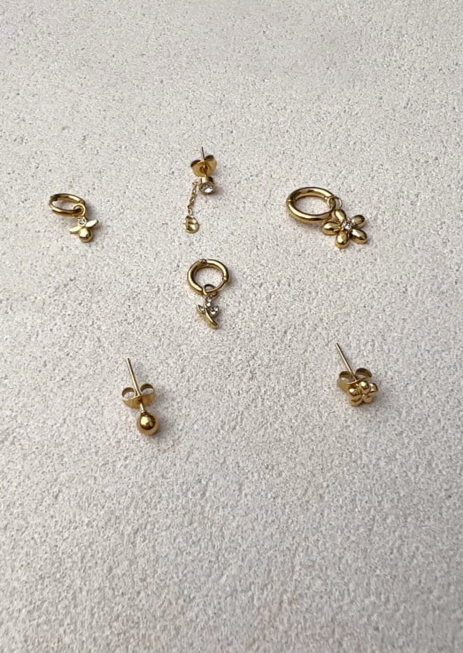 Boucles d'oreilles-EASY-CLOTHES Abelia - 6 Boucles d'Oreilles Dorées - Bijoux InoxydablesEasy Clothes Dorées
