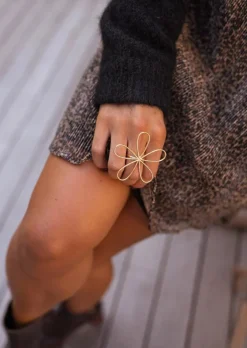 Bagues-EASY-CLOTHES Bague Barkley Dorée - Forme de Fleur - Bijoux FemmeEasy Clothes Dorée