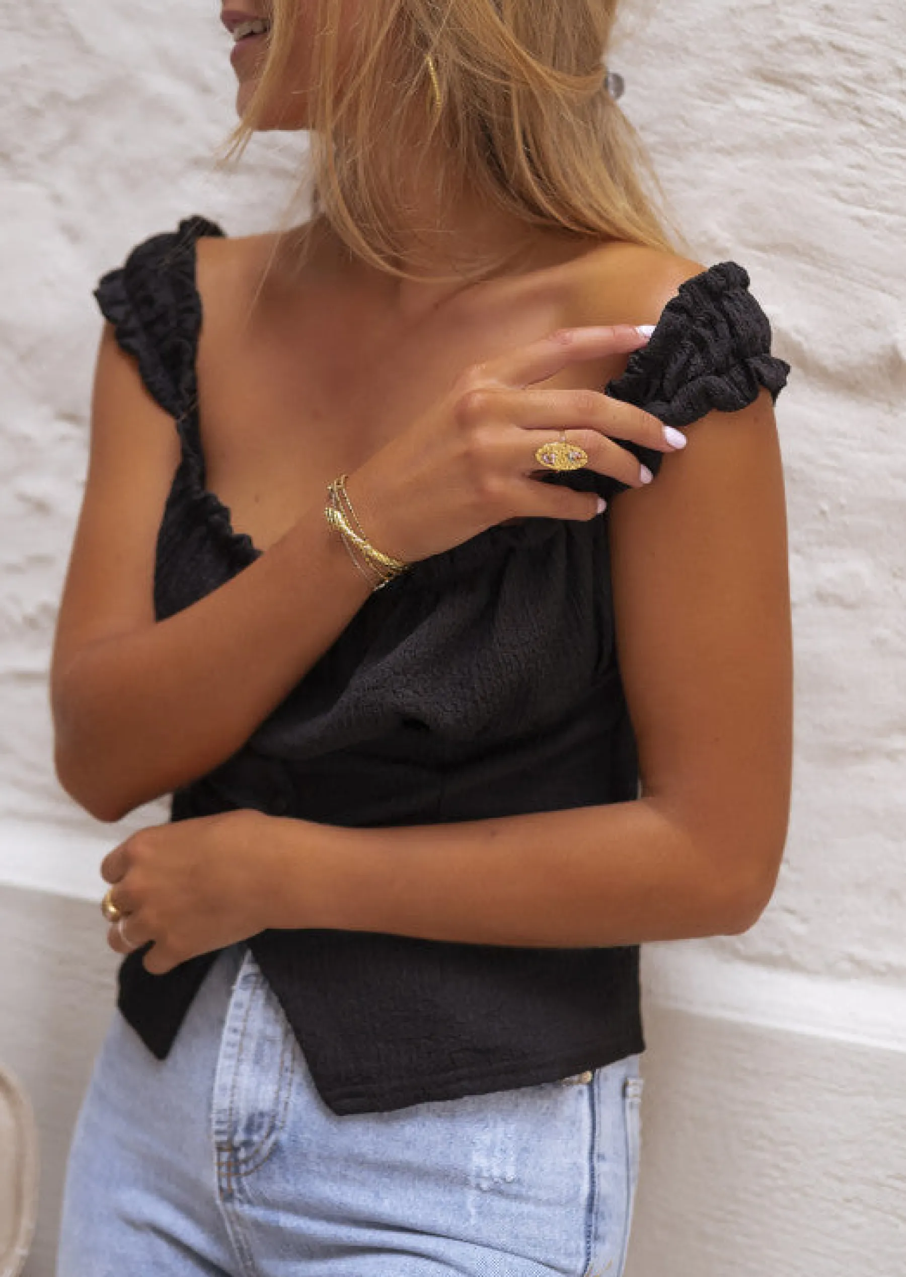 Bagues-EASY-CLOTHES Bague Dorée - Pipo - Perles Fleurs ColoréesEasy Clothes Doré