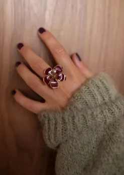 Bagues-EASY-CLOTHES Bague Lipa - Fleur Brune - Acier InoxydableEasy Clothes Brune