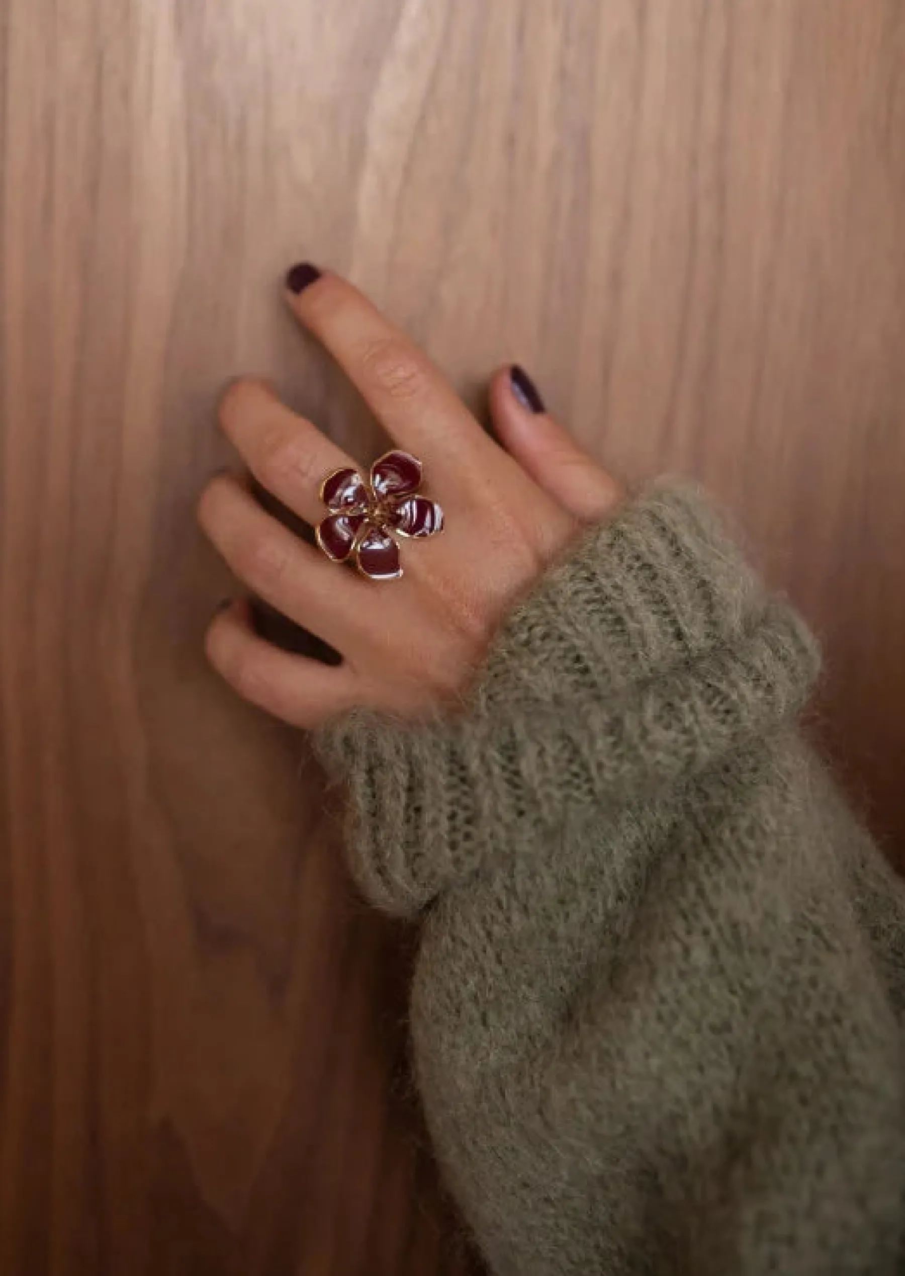 Bagues-EASY-CLOTHES Bague Lipa - Fleur Brune - Acier InoxydableEasy Clothes Brune