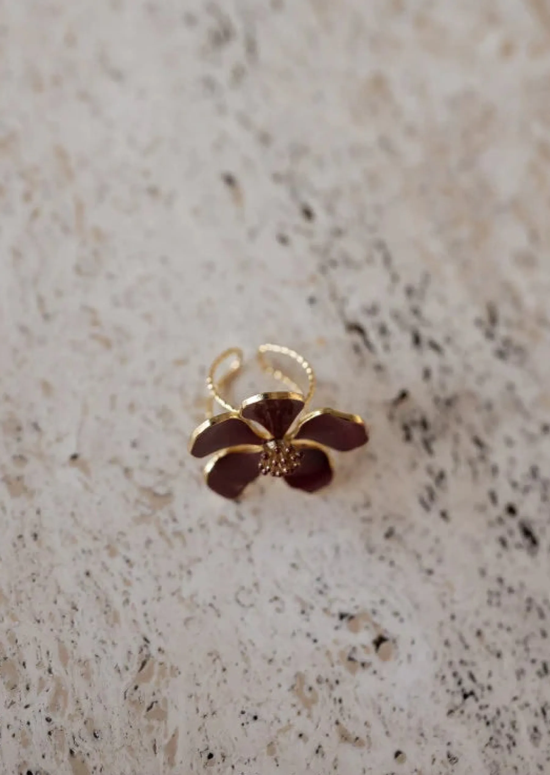 Bagues-EASY-CLOTHES Bague Lipa - Fleur Brune - Acier InoxydableEasy Clothes Brune