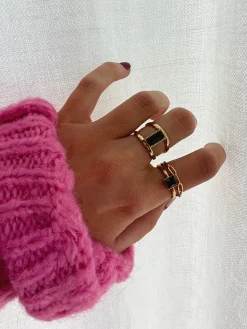 Bagues-EASY-CLOTHES Bague Lyloo - noire et doréeEasy Clothes Noire et dorée