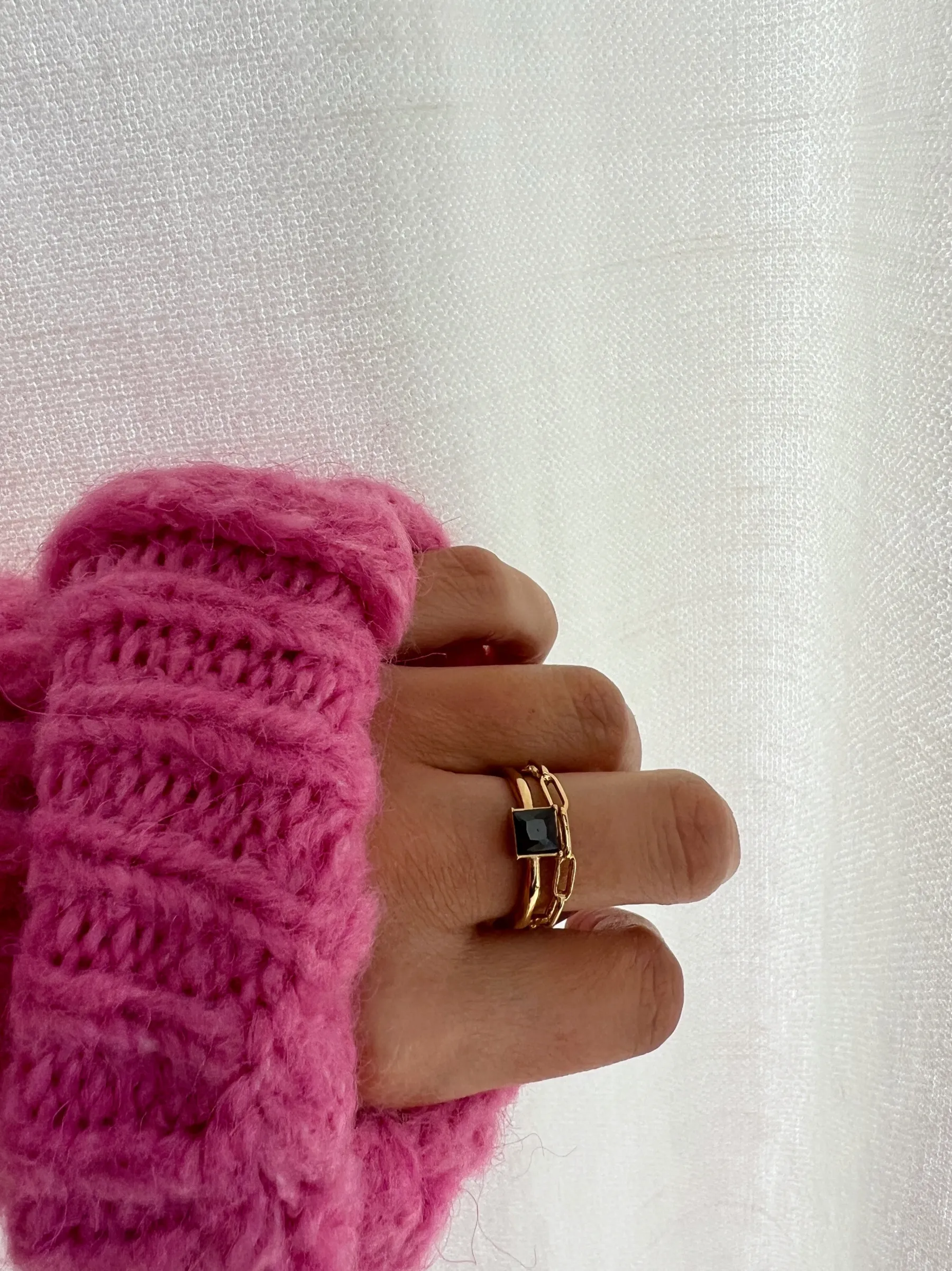 Bagues-EASY-CLOTHES Bague Lyloo - noire et doréeEasy Clothes Noire et dorée