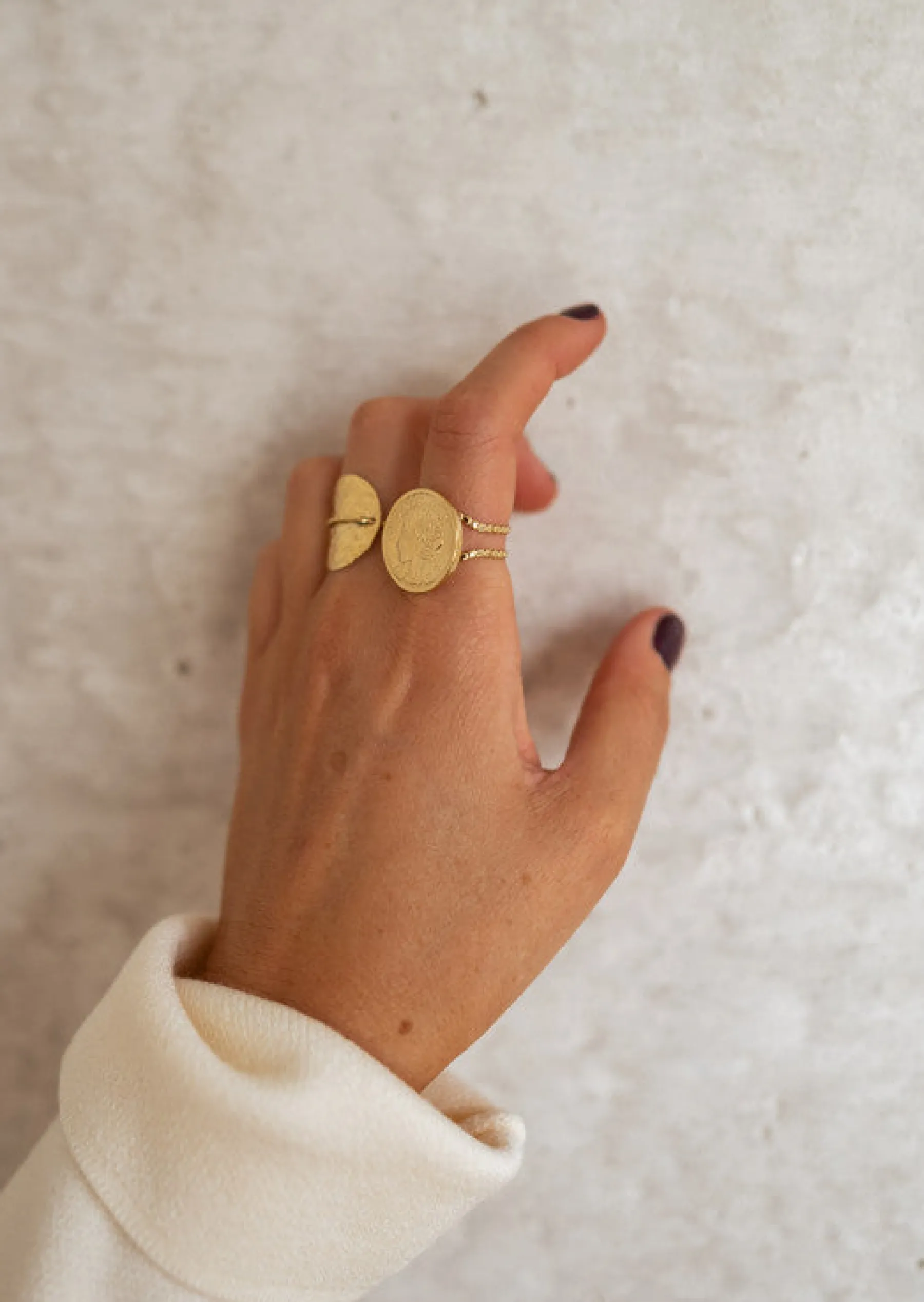 Bagues-EASY-CLOTHES Bague POP Dorée - Effet Pièce de Monnaie - Nos BijouxEasy Clothes Dorée