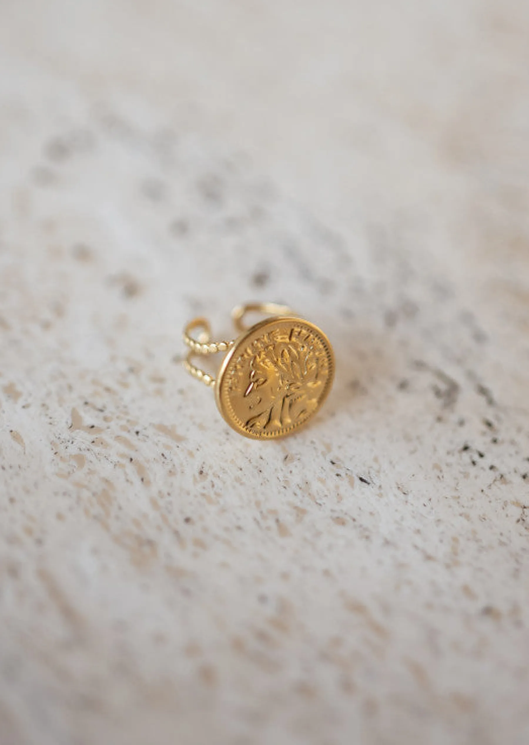 Bagues-EASY-CLOTHES Bague POP Dorée - Effet Pièce de Monnaie - Nos BijouxEasy Clothes Dorée