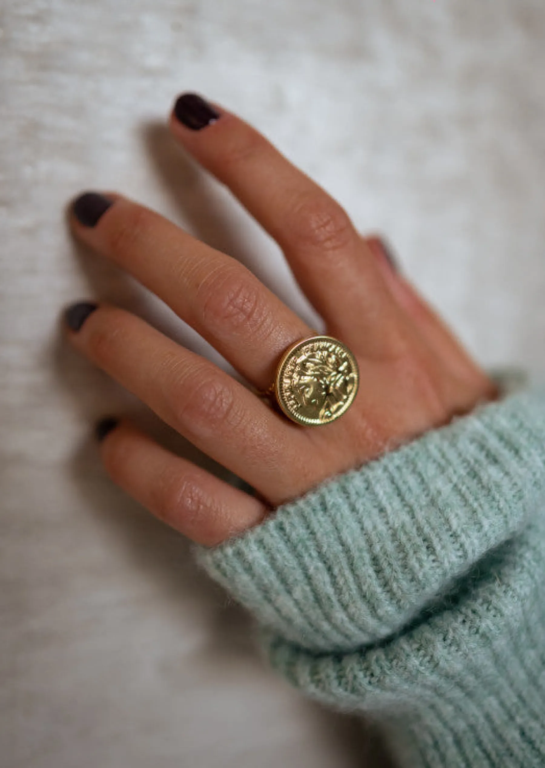 Bagues-EASY-CLOTHES Bague POP Dorée - Effet Pièce de Monnaie - Nos BijouxEasy Clothes Dorée