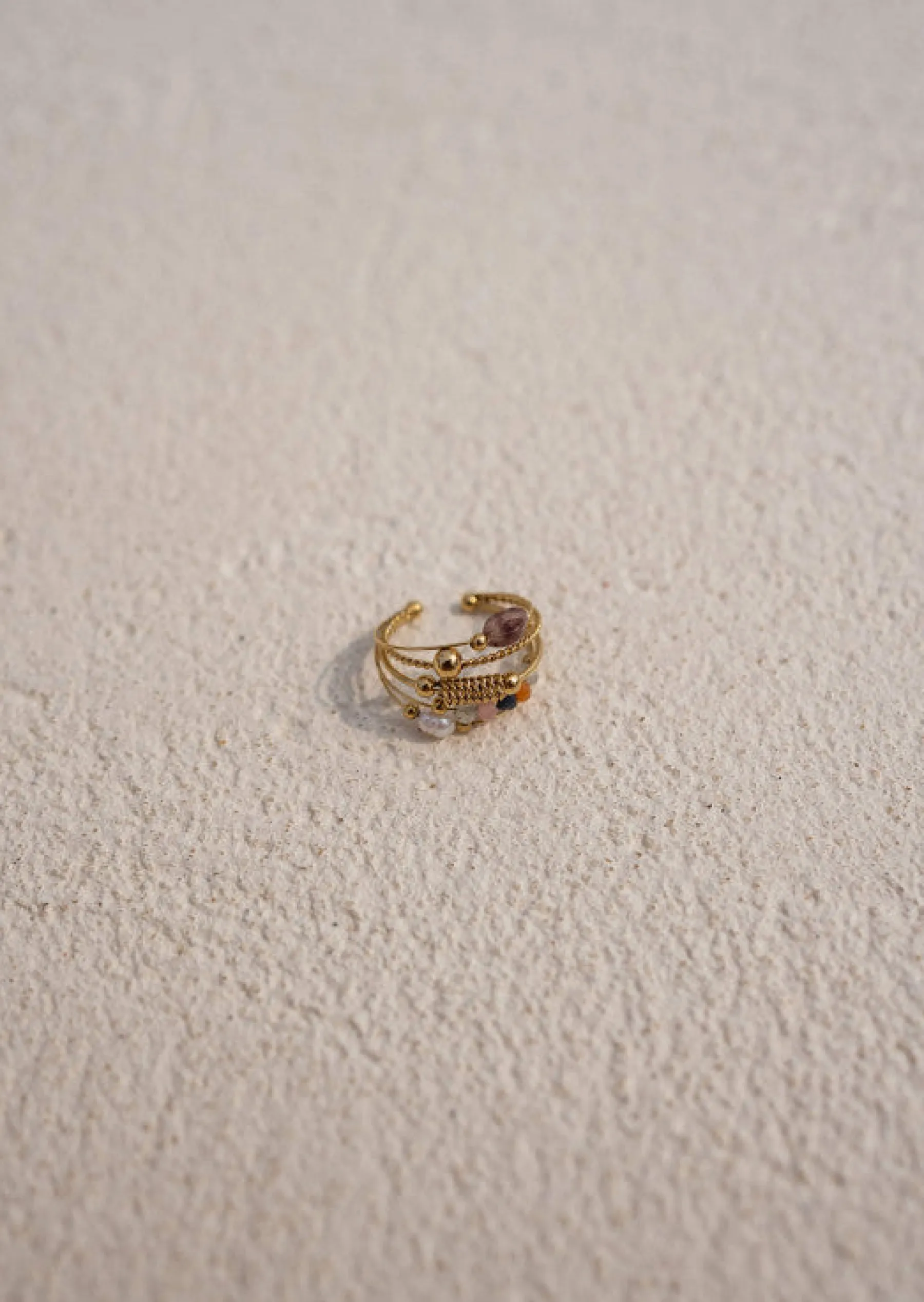Bagues-EASY-CLOTHES Bague Toyo Dorée - Perles Colorées - Bijoux & AccessoiresEasy Clothes Dorée