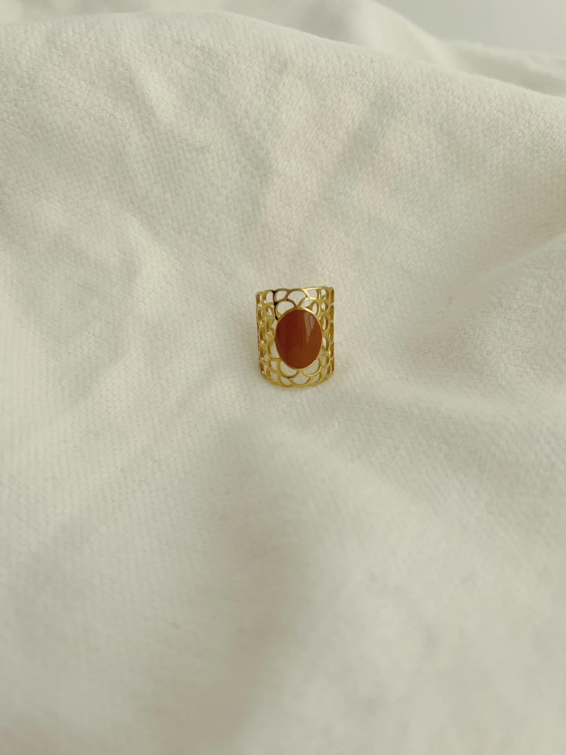 Bagues-EASY-CLOTHES Bague Ural - doré et briqueEasy Clothes Doré et brique