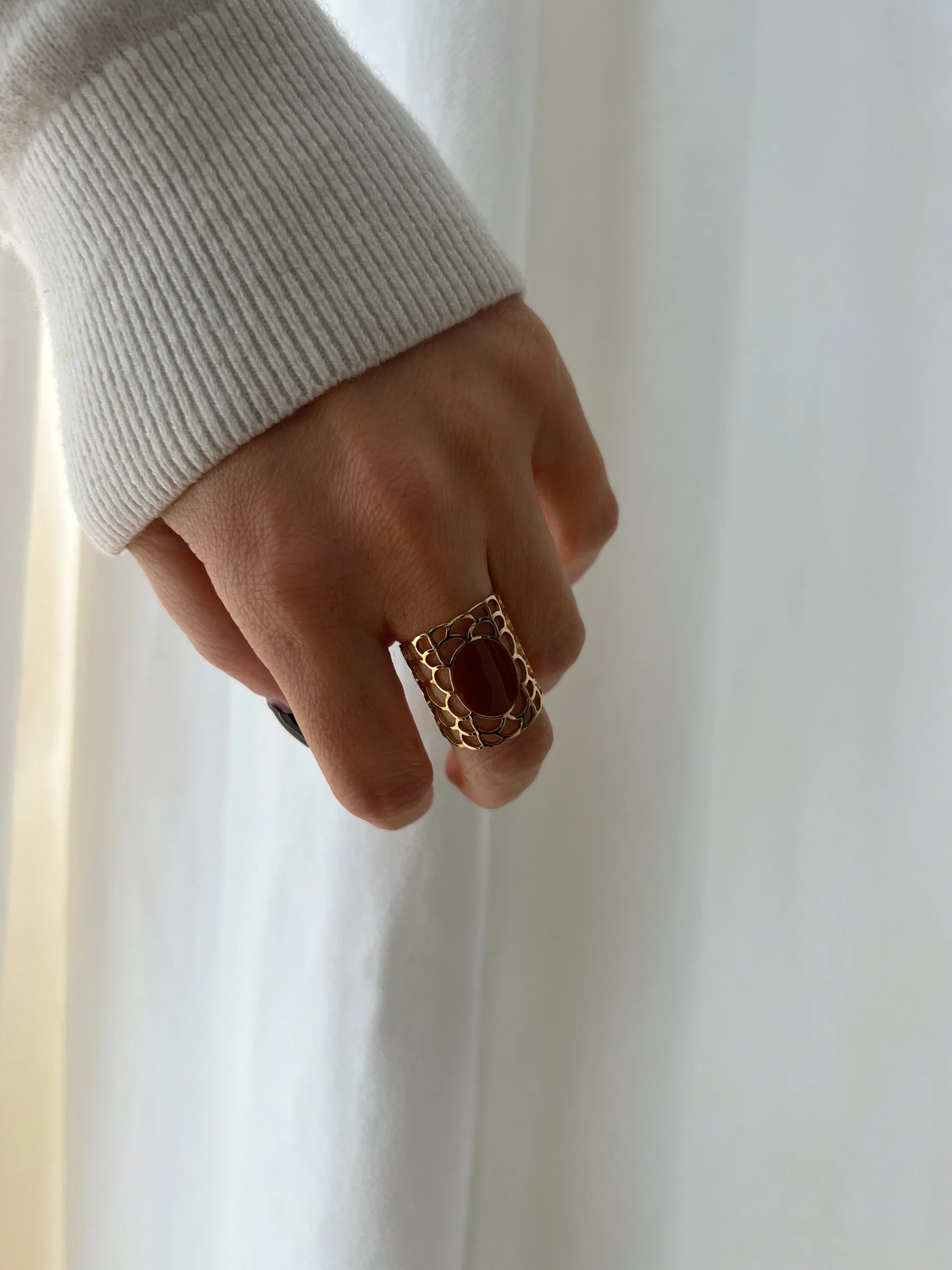 Bagues-EASY-CLOTHES Bague Ural - doré et briqueEasy Clothes Doré et brique