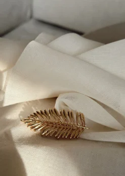 Accessoires Cheveux-EASY-CLOTHES Barrette Cannes dorée | Barrette en feuille | Prêt-à-porter en ligne | Easy Clothes Dorée
