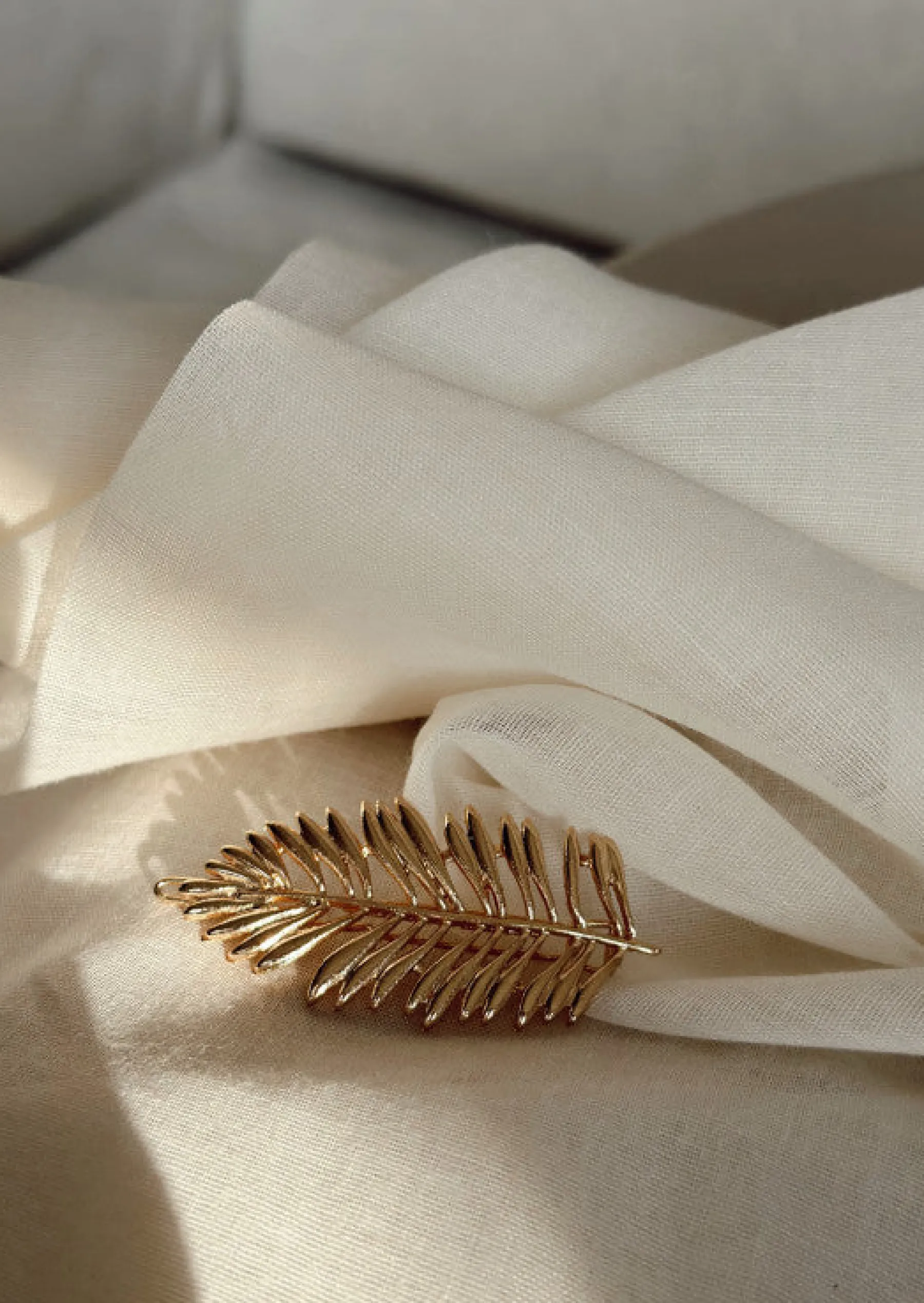 Accessoires Cheveux-EASY-CLOTHES Barrette Cannes dorée | Barrette en feuille | Prêt-à-porter en ligne | Easy Clothes Dorée