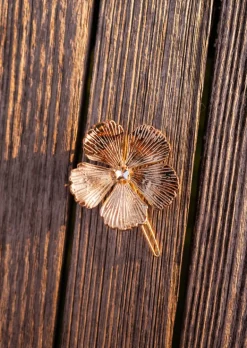Accessoires Cheveux-EASY-CLOTHES Barrette Fleur Dorée - Accessoires & Bijoux Easy Clothes Dorée       