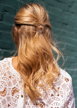 Accessoires Cheveux-EASY-CLOTHES Barrette Sola dorée | Barrette ronde | Prêt-à-porter en ligne | Easy Clothes Dorée