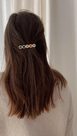 Accessoires Cheveux-EASY-CLOTHES Barrette Styla - dorée et multicoloreEasy Clothes Dorée et multicolore