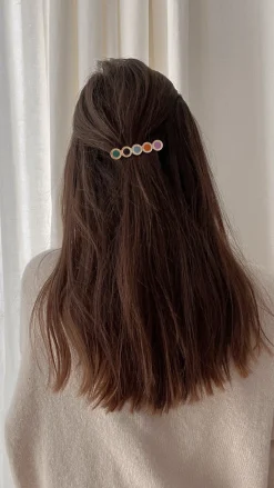 Accessoires Cheveux-EASY-CLOTHES Barrette Styla - dorée et multicoloreEasy Clothes Dorée et multicolore       