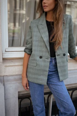 Blazers-EASY-CLOTHES Blazer Asly à carreaux - vertEasy Clothes Vert       