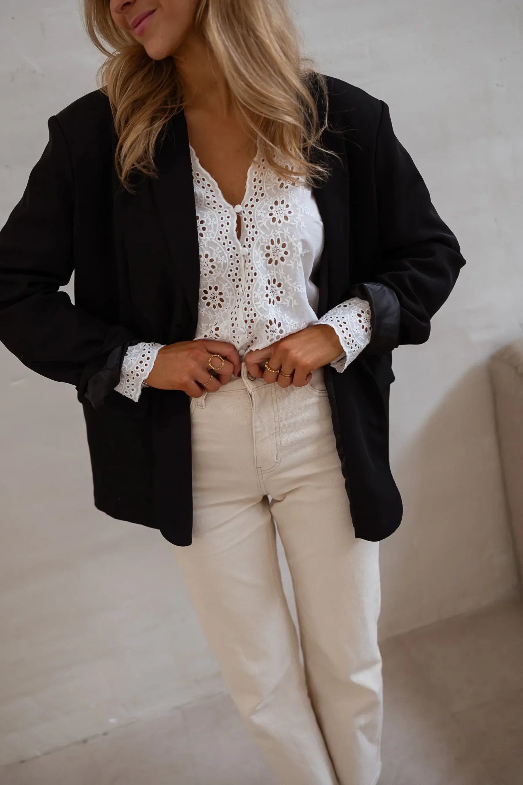 Blazers-EASY-CLOTHES Blazer Cassie - Noir - EpaulettesEasy Clothes Noir