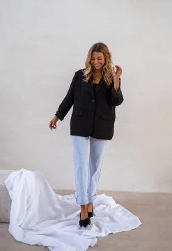 Blazers-EASY-CLOTHES Blazer Cassie - Noir - EpaulettesEasy Clothes Noir