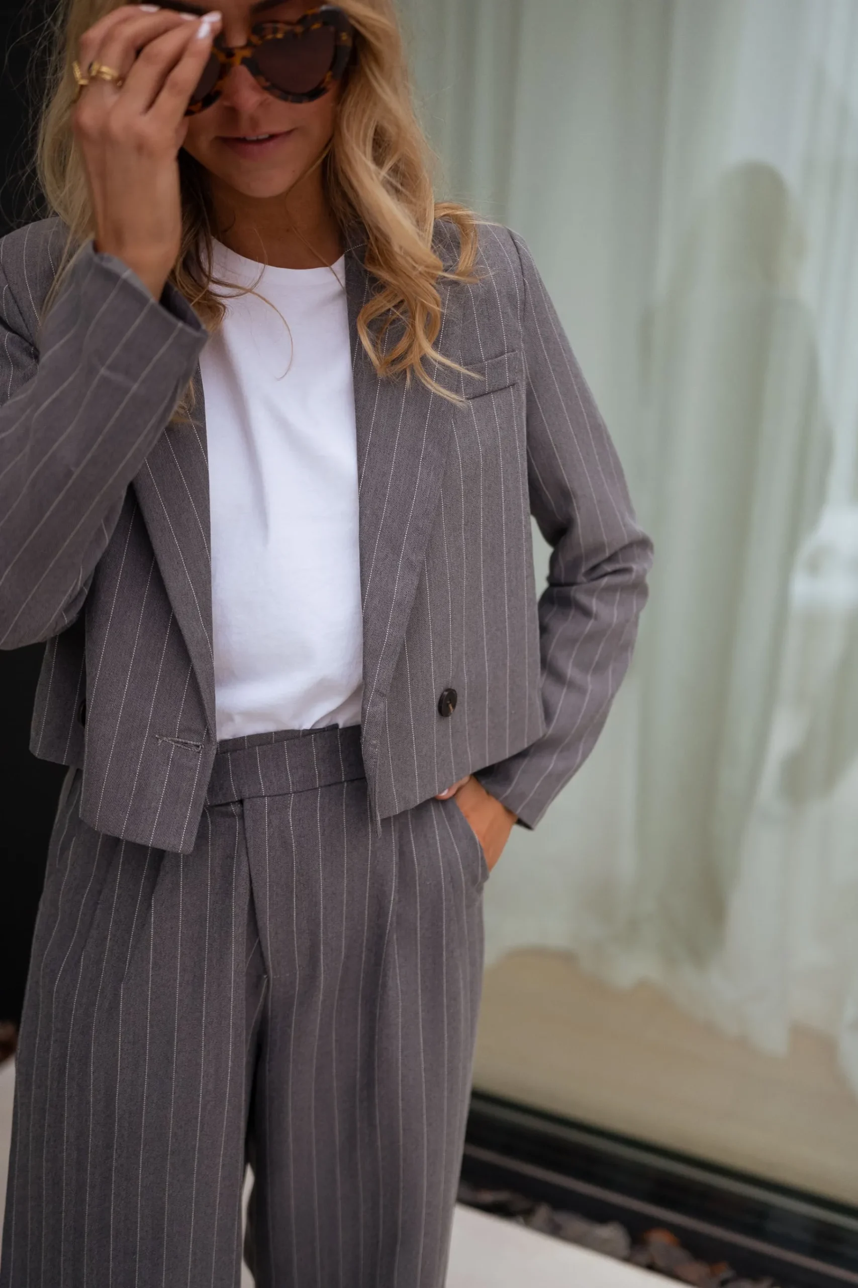 Blazers-EASY-CLOTHES Blazer Manthy - gris lignéEasy Clothes Gris ligné