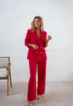 Blazers-EASY-CLOTHES Blazer Maon - Rouge Vif - Ensemble Moderne & TendanceEasy Clothes Rouge