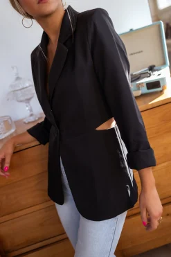 Blazers-EASY-CLOTHES Blazer Ophélie - CREATION - NoirEasy Clothes Noir       
