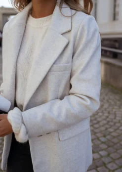 Blazers-EASY-CLOTHES Blazer Sammy - Gris Clair - Avec EpaulettesEasy Clothes Gris clair       