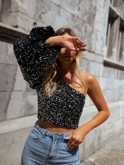 Chemisiers & Blouses-EASY-CLOTHES Blouse Albane - à paillettesEasy Clothes À paillettes