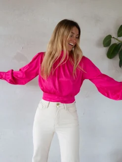 Chemisiers & Blouses-EASY-CLOTHES Blouse Ariel - roseEasy Clothes Rose