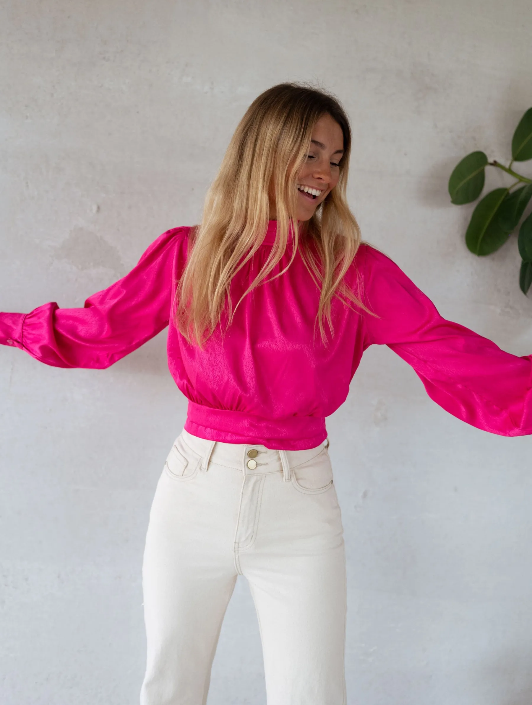 Chemisiers & Blouses-EASY-CLOTHES Blouse Ariel - roseEasy Clothes Rose