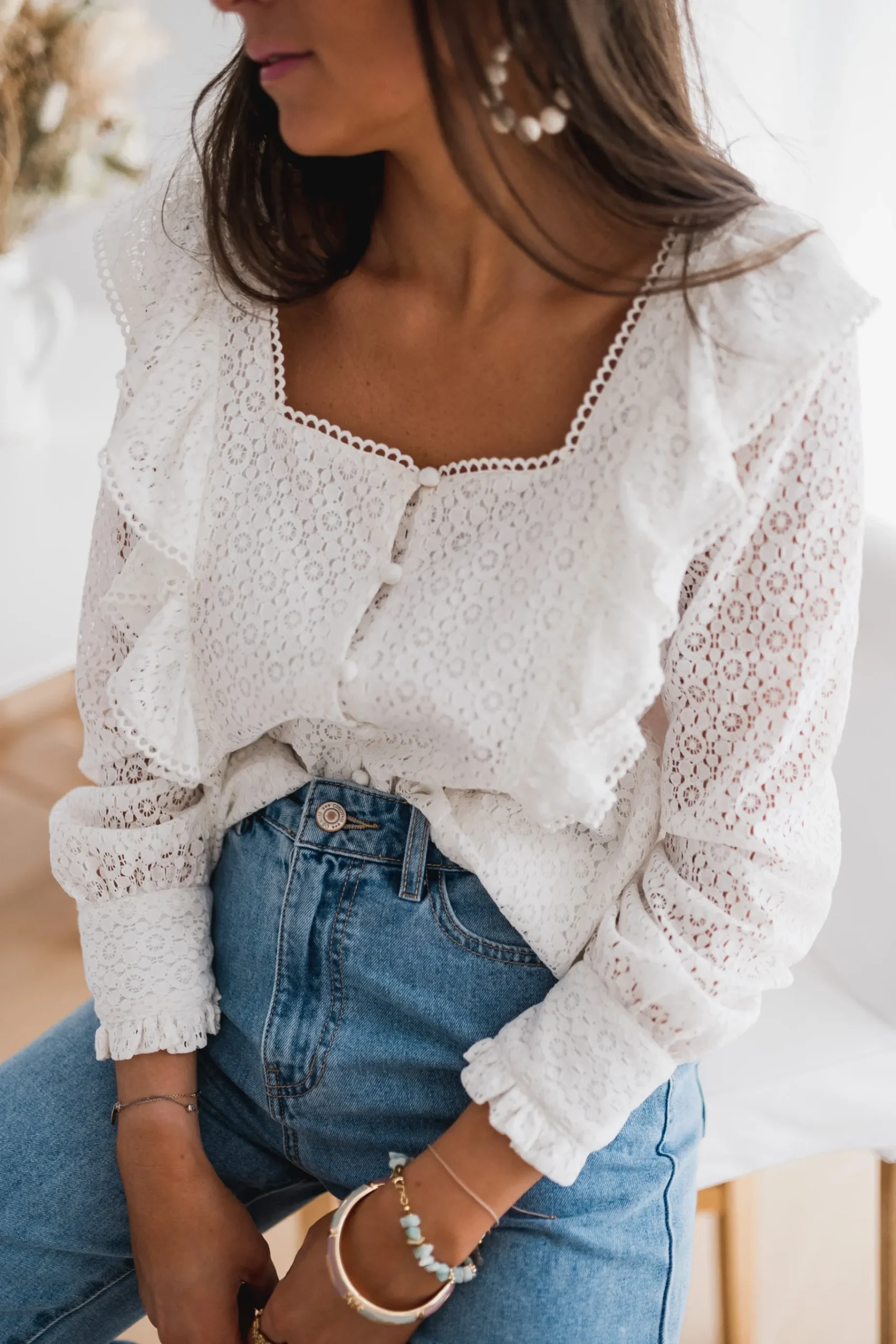 Chemisiers & Blouses-EASY-CLOTHES Blouse Armane - blancheEasy Clothes Blanche