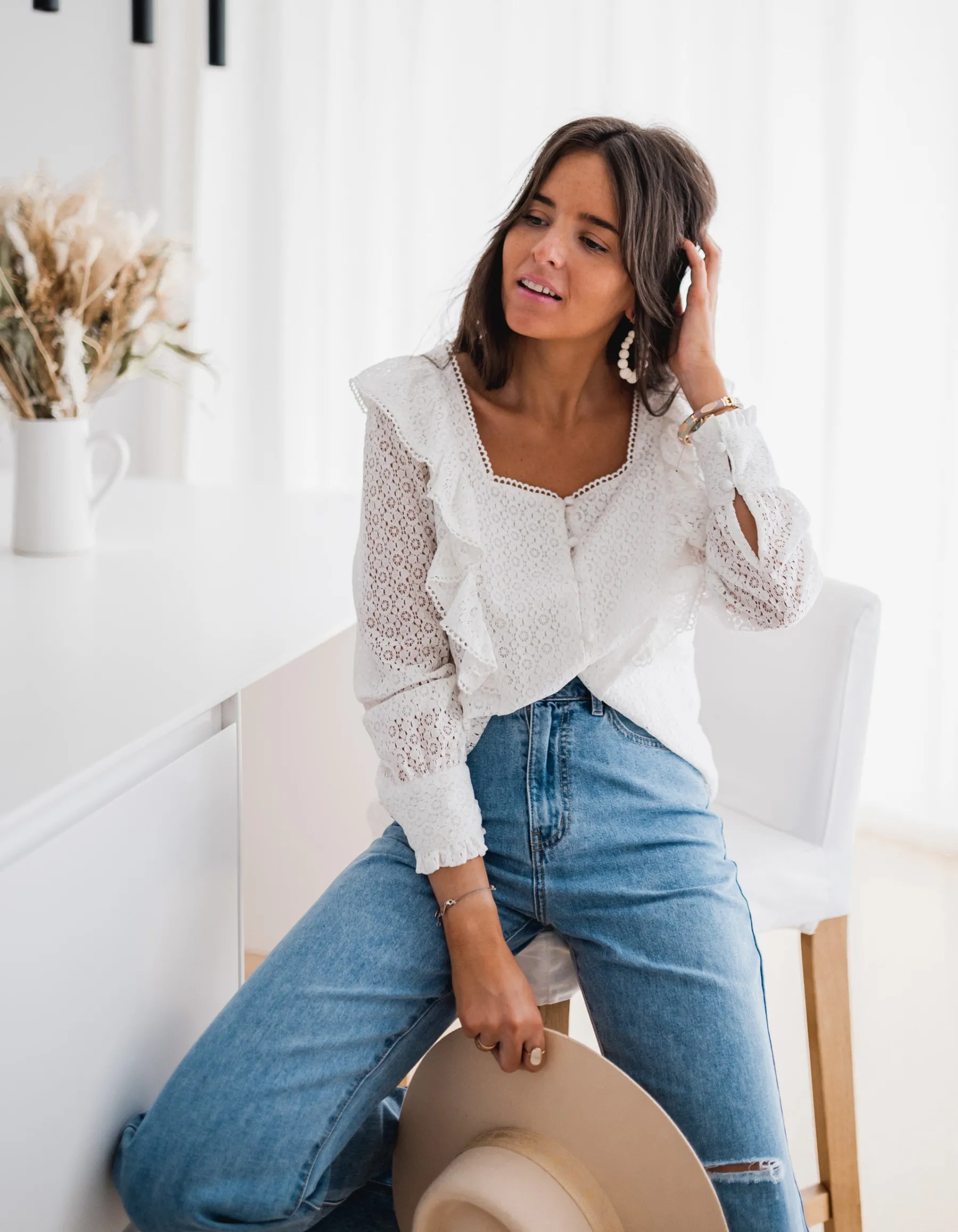 Chemisiers & Blouses-EASY-CLOTHES Blouse Armane - blancheEasy Clothes Blanche