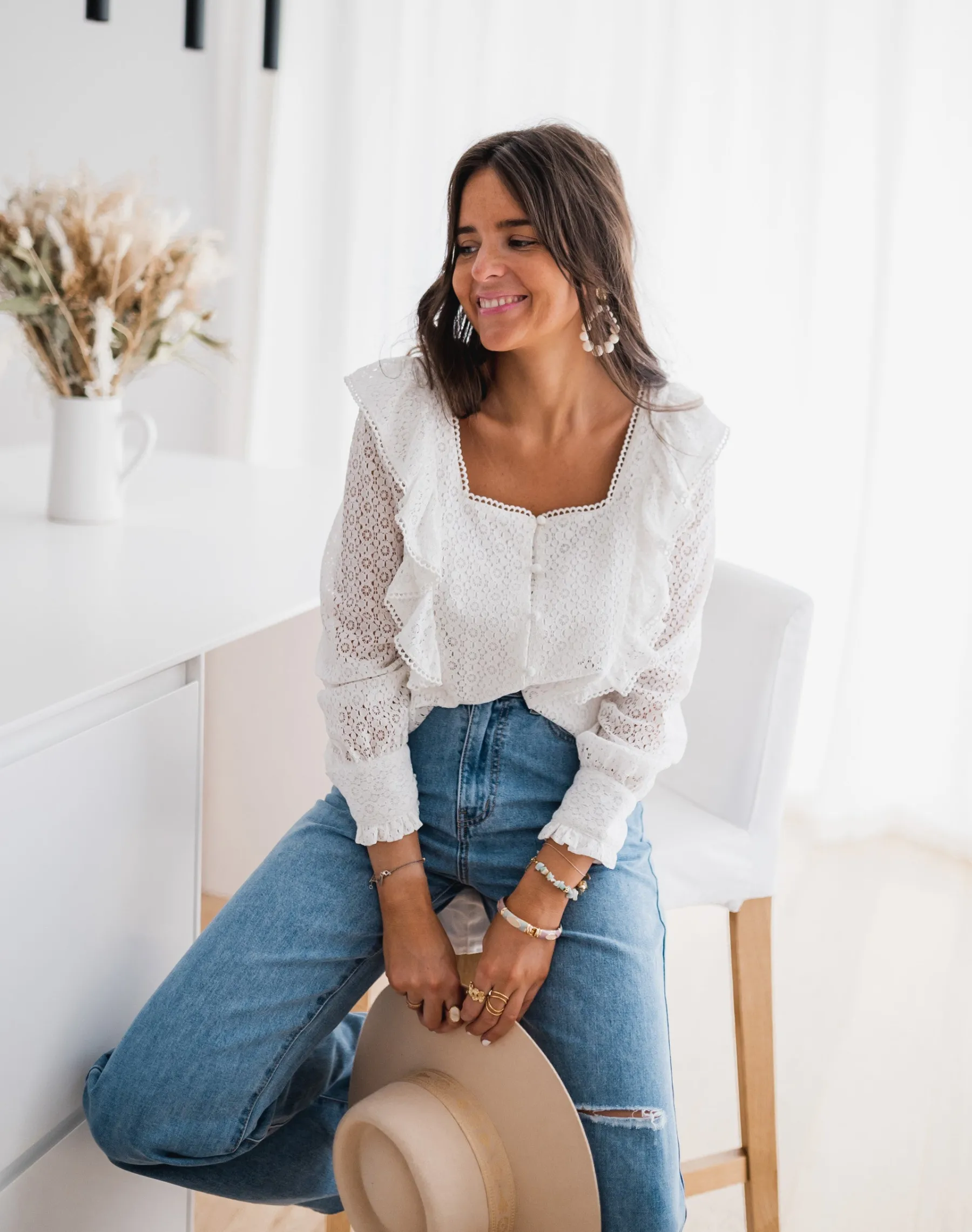 Chemisiers & Blouses-EASY-CLOTHES Blouse Armane - blancheEasy Clothes Blanche