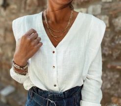 Chemisiers & Blouses-EASY-CLOTHES Blouse Athea - blancheEasy Clothes Blanche