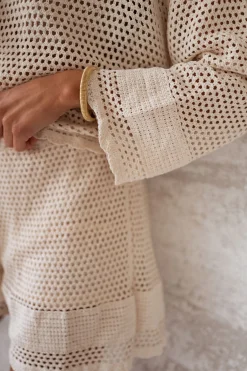 Chemisiers & Blouses-EASY-CLOTHES Blouse Augustine - écrue en crochetEasy Clothes Écrue en crochet       
