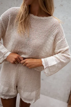 Chemisiers & Blouses-EASY-CLOTHES Blouse Augustine - écrue en crochetEasy Clothes Écrue en crochet       