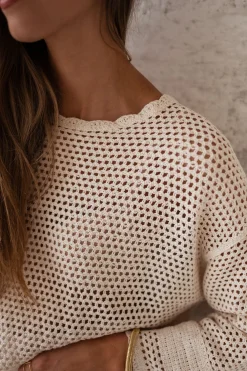 Chemisiers & Blouses-EASY-CLOTHES Blouse Augustine - écrue en crochetEasy Clothes Écrue en crochet       