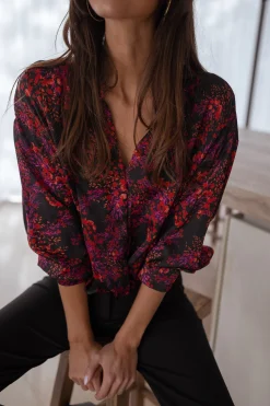Chemisiers & Blouses-EASY-CLOTHES Blouse Catherine - à fleursEasy Clothes À fleurs