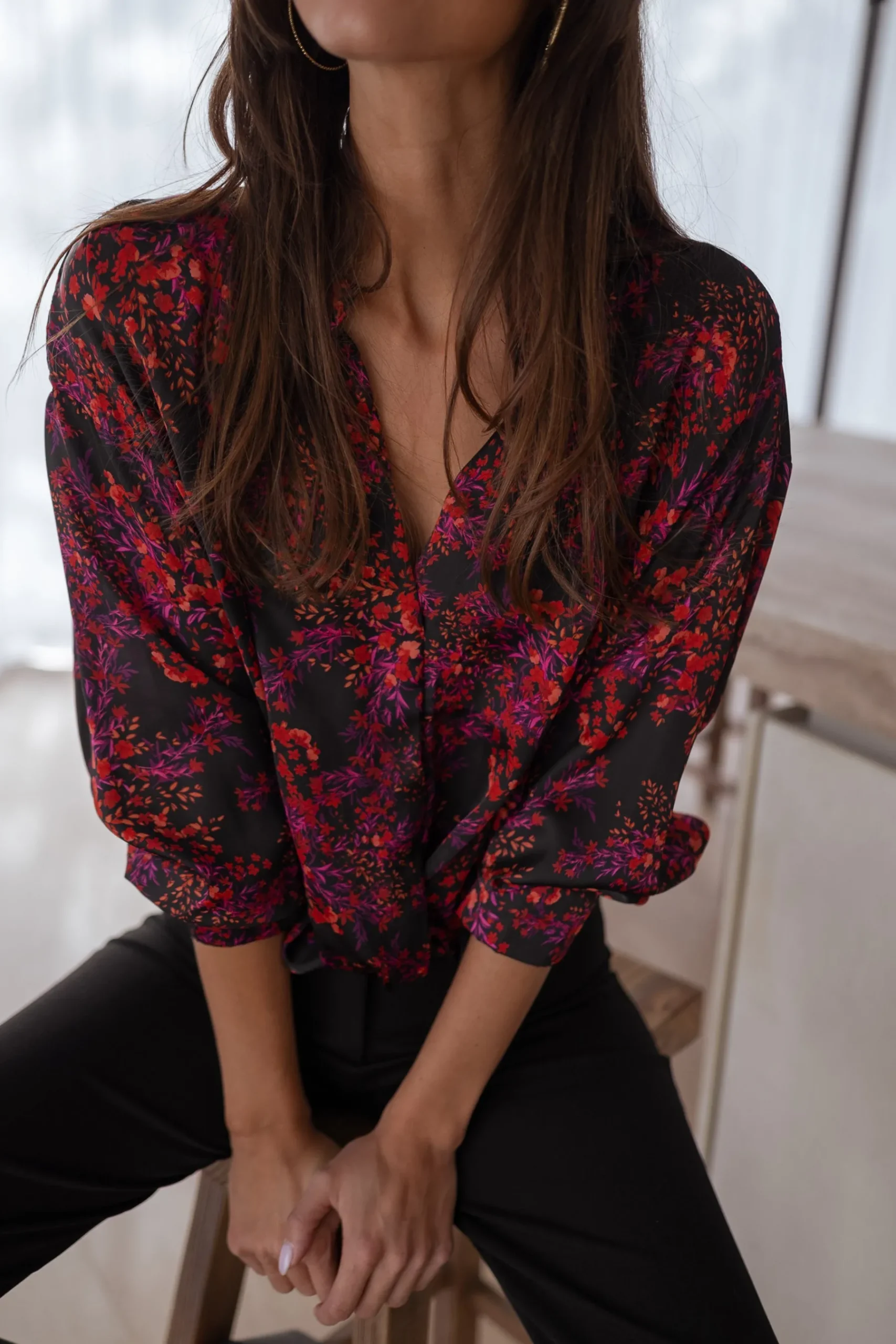 Chemisiers & Blouses-EASY-CLOTHES Blouse Catherine - à fleursEasy Clothes À fleurs