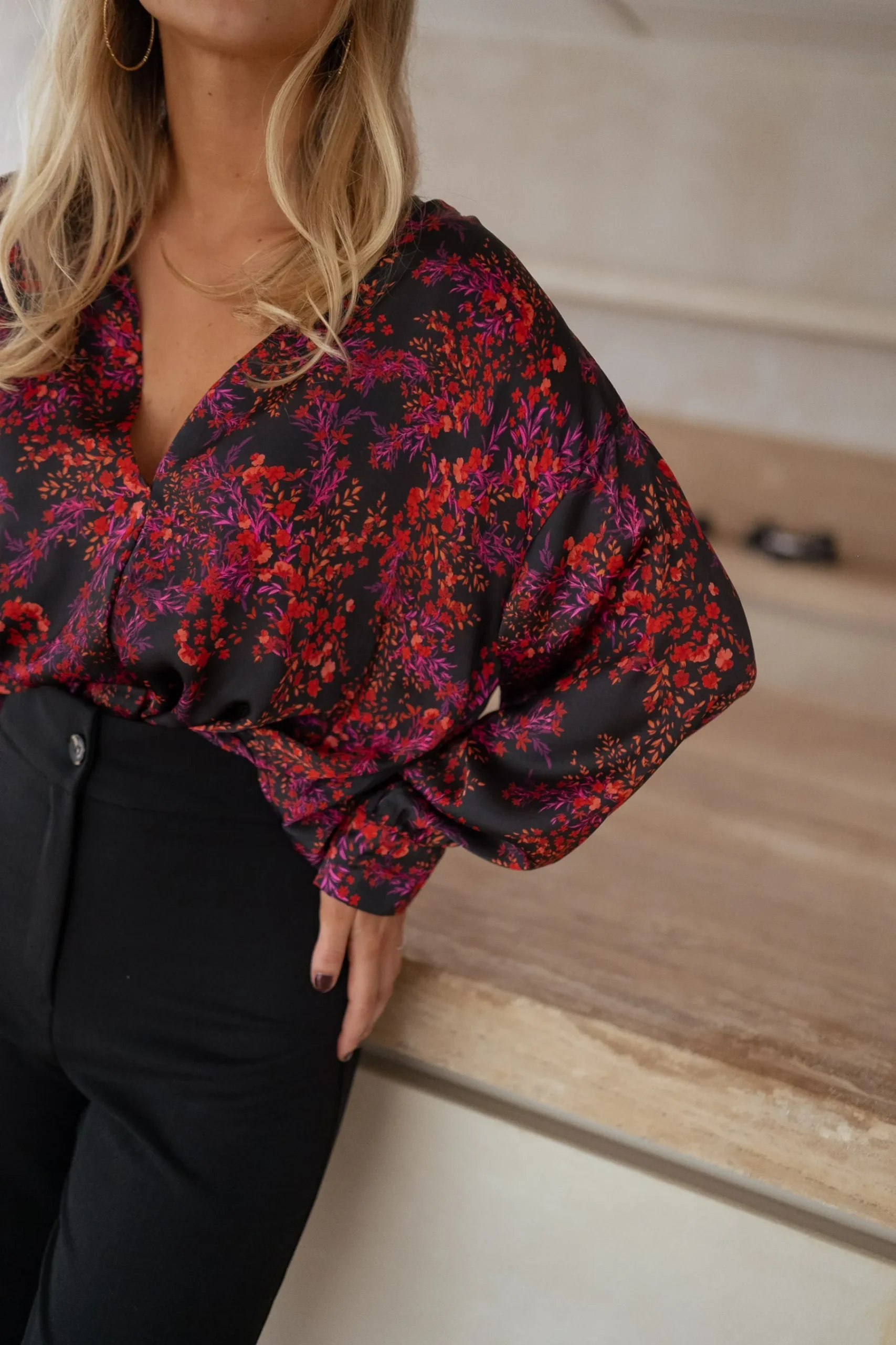 Chemisiers & Blouses-EASY-CLOTHES Blouse Catherine - à fleursEasy Clothes À fleurs