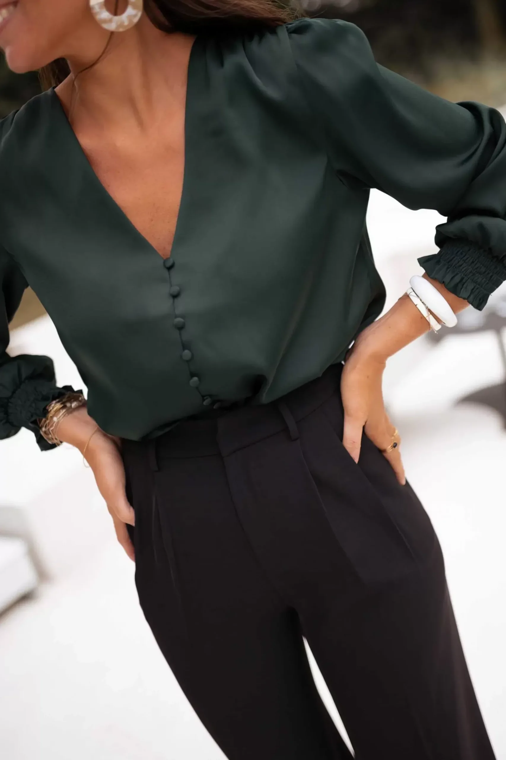 Chemisiers & Blouses-EASY-CLOTHES Blouse Daina - verteEasy Clothes Verte