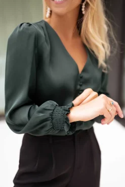 Chemisiers & Blouses-EASY-CLOTHES Blouse Daina - verteEasy Clothes Verte       