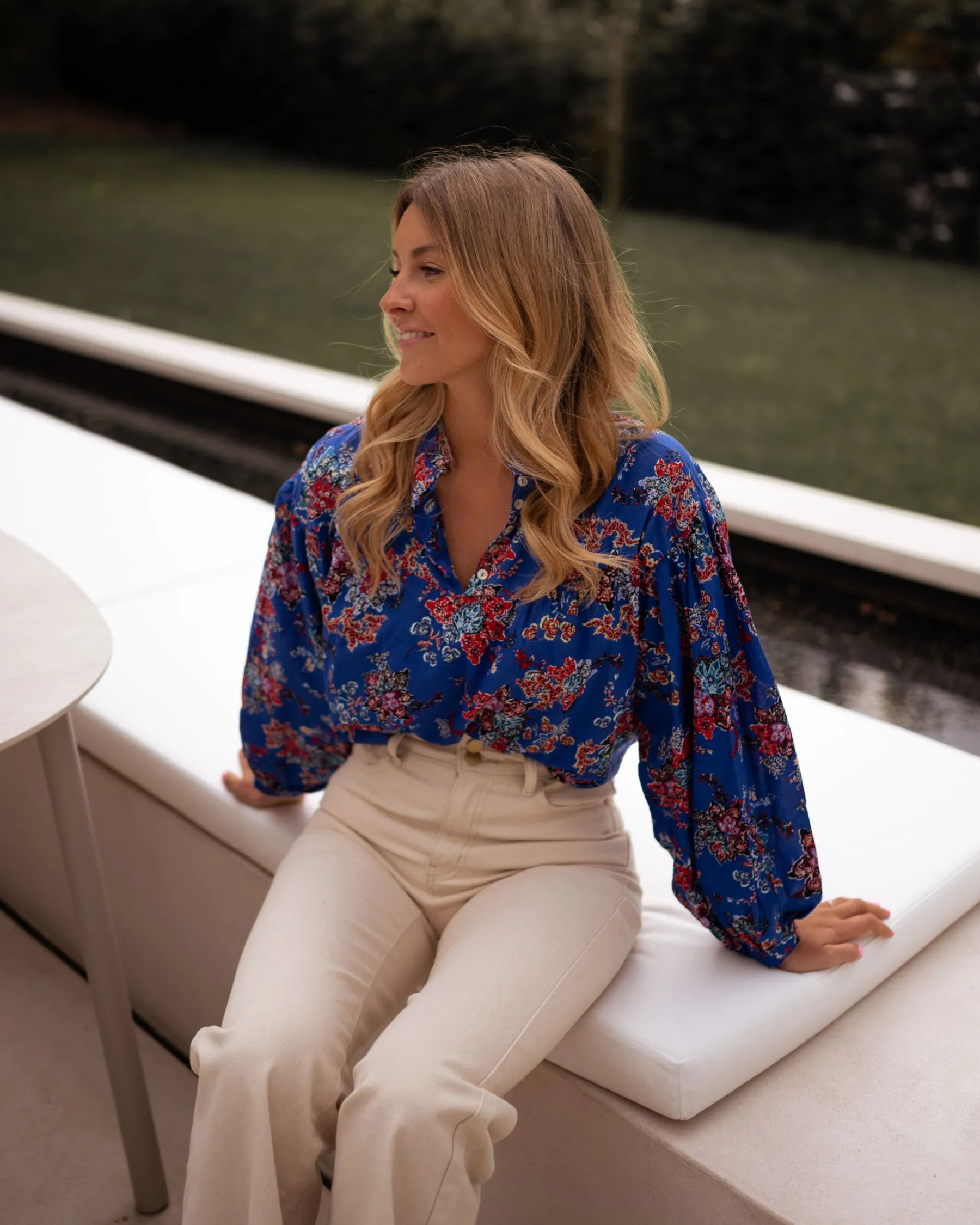 Chemisiers & Blouses-EASY-CLOTHES Blouse Divna - bleueEasy Clothes Bleue