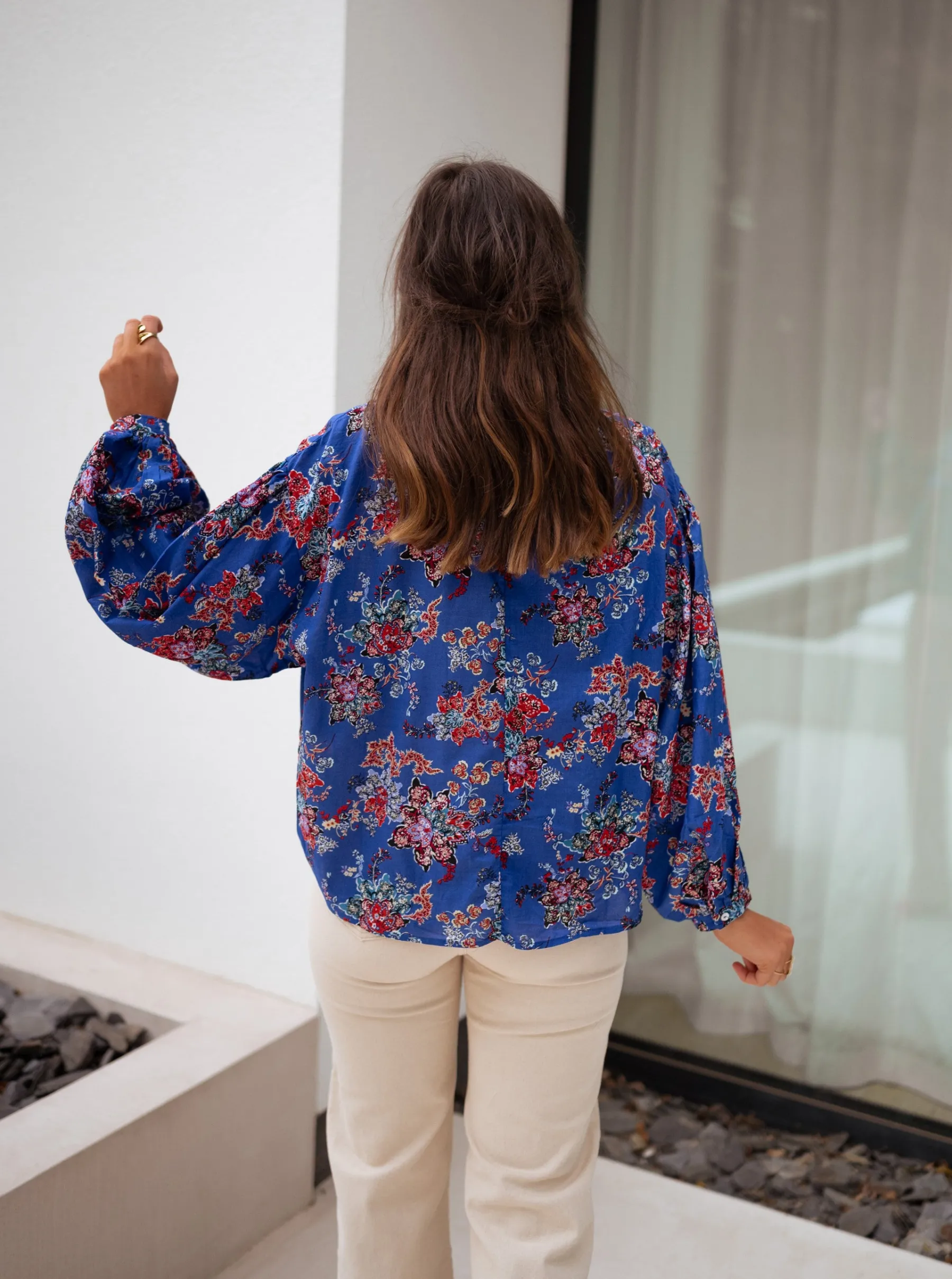 Chemisiers & Blouses-EASY-CLOTHES Blouse Divna - bleueEasy Clothes Bleue