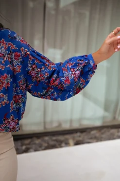 Chemisiers & Blouses-EASY-CLOTHES Blouse Divna - bleueEasy Clothes Bleue