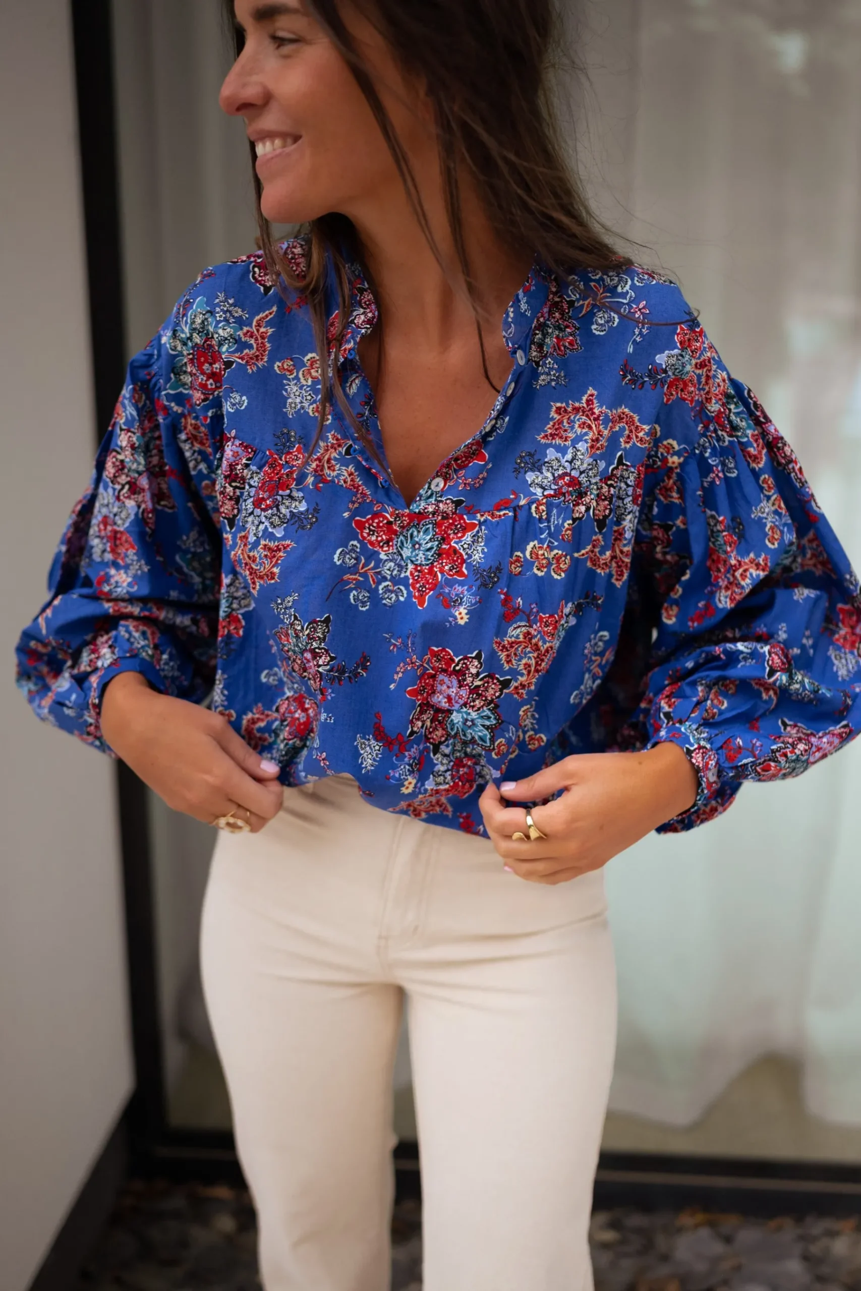 Chemisiers & Blouses-EASY-CLOTHES Blouse Divna - bleueEasy Clothes Bleue