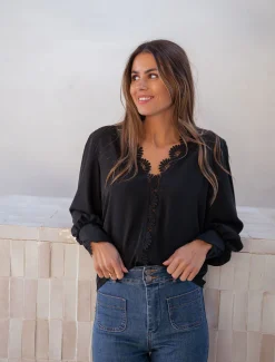 Chemisiers & Blouses-EASY-CLOTHES Blouse Gamora CREATION - noireEasy Clothes Noire