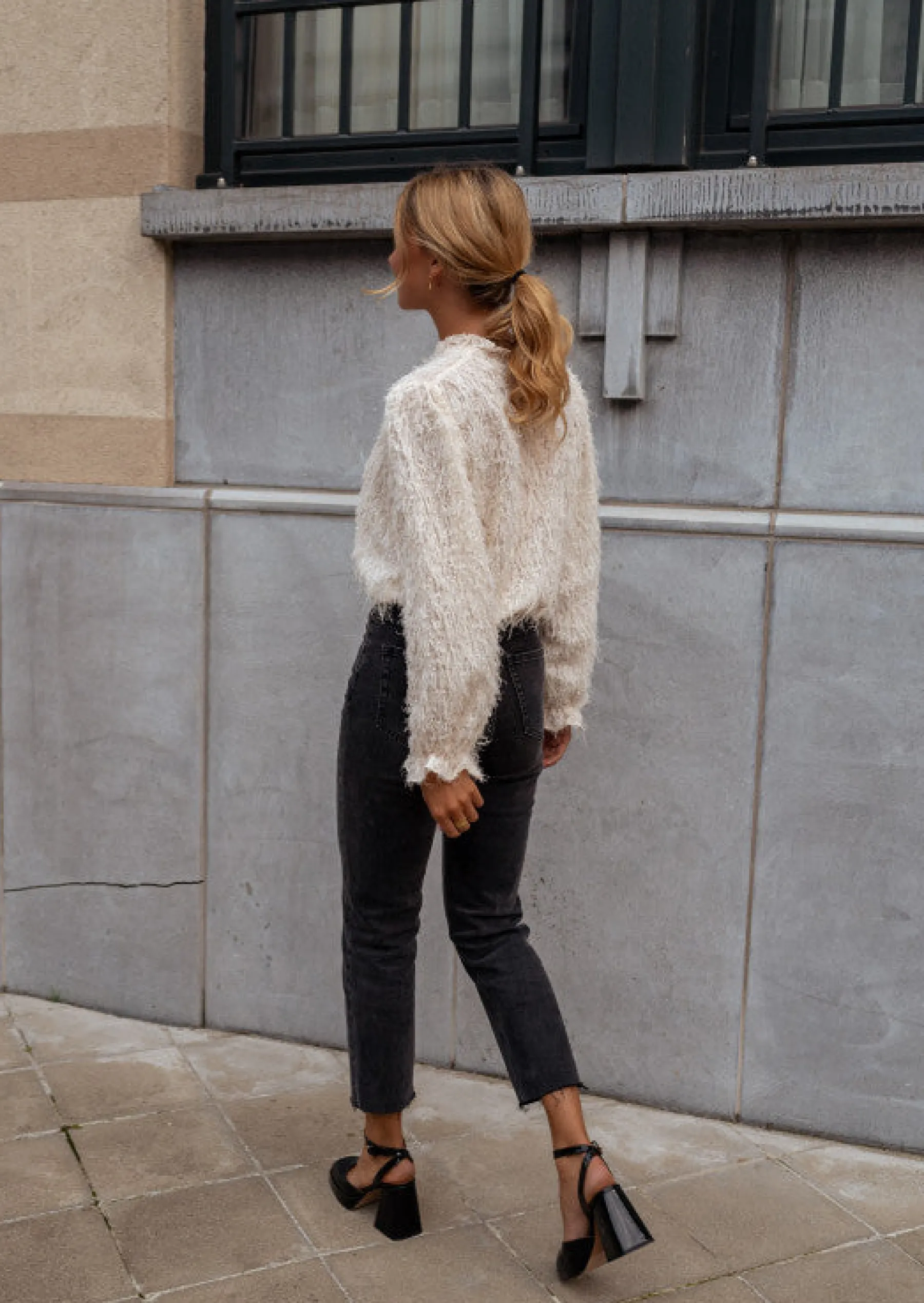 Chemisiers & Blouses-EASY-CLOTHES Blouse Gorgia Écrue - Originale - Manches Longues & LooseEasy Clothes Écrue