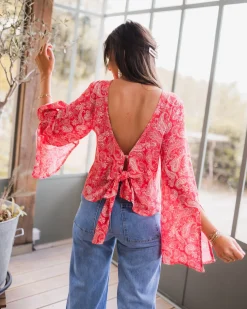 Chemisiers & Blouses-EASY-CLOTHES Blouse Hopi CREATION - rougeEasy Clothes Rouge