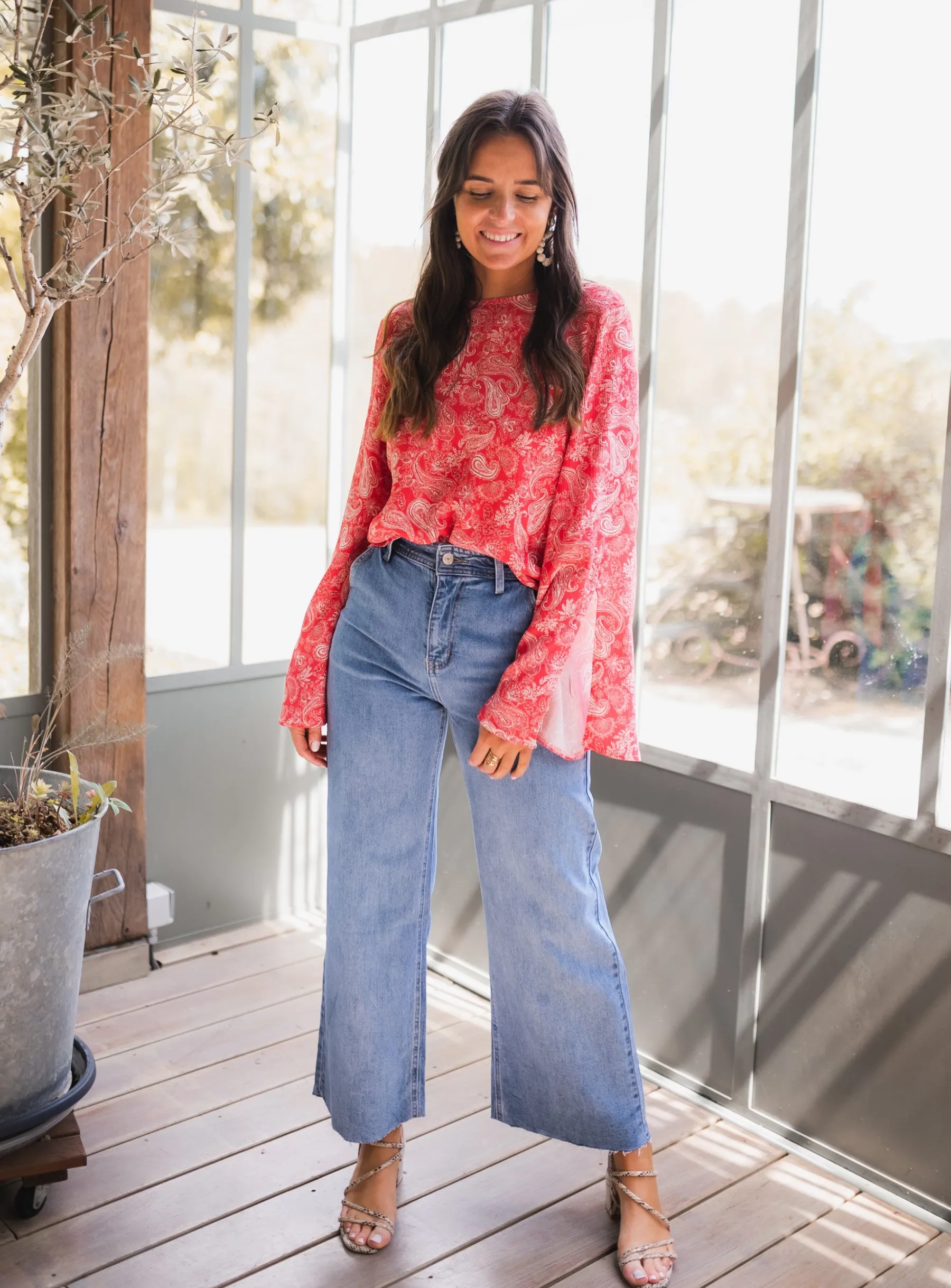 Chemisiers & Blouses-EASY-CLOTHES Blouse Hopi CREATION - rougeEasy Clothes Rouge